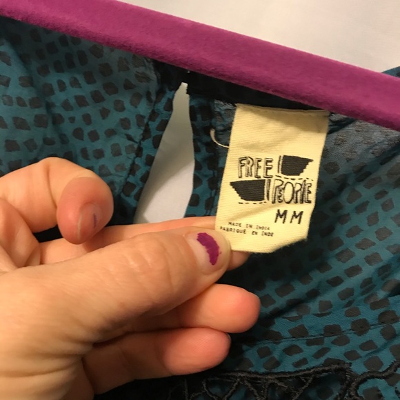 Free People green and black tunic with low waist M - Picture 7 of 8